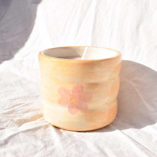 Orange Blossom Flower Candle